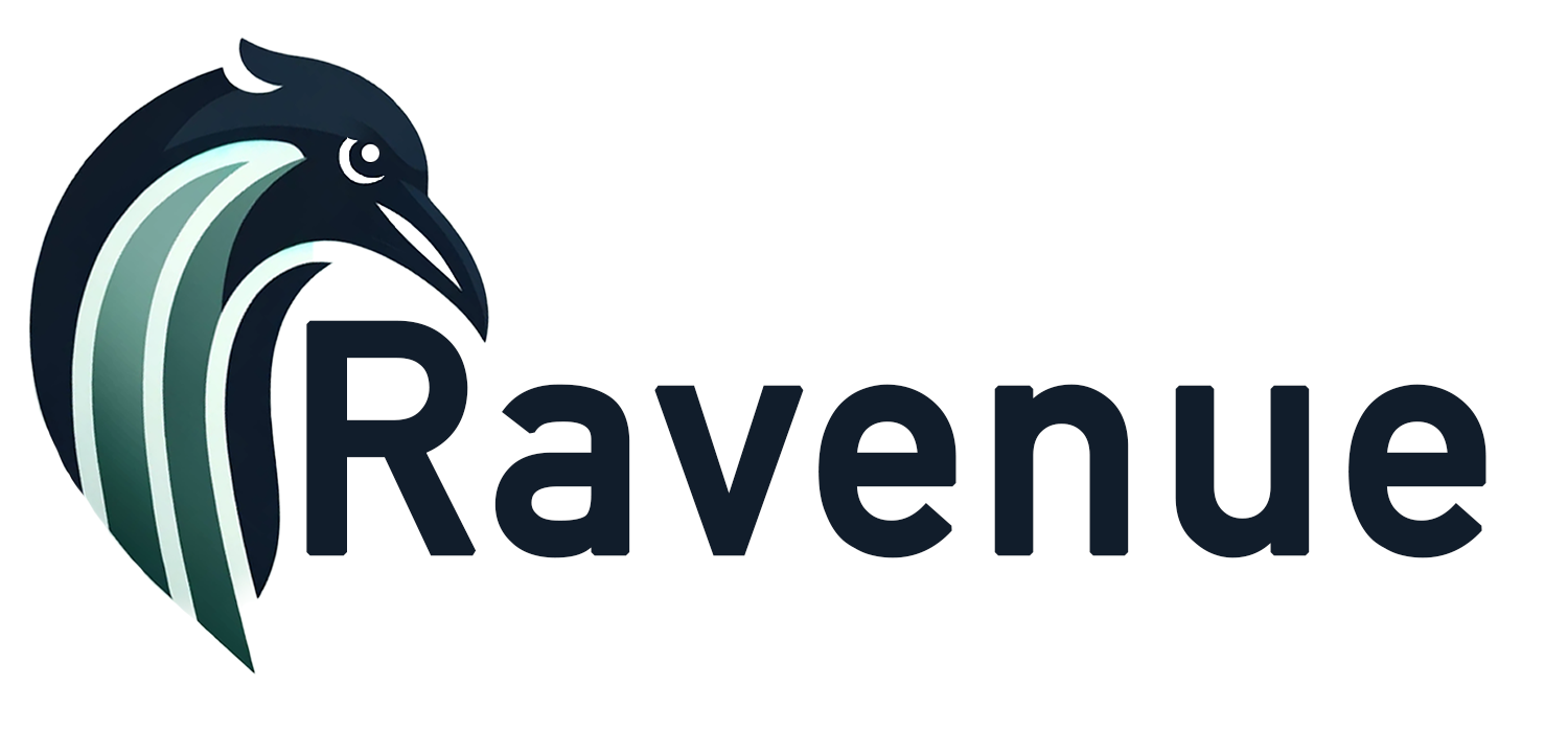 Ravenue Logo of a raven next to the word Ravenue