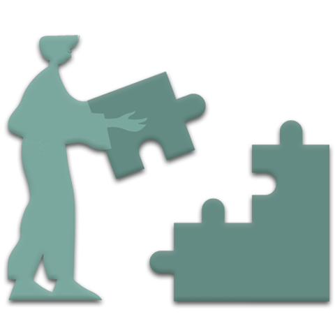 icon of person putting puzzle pieces together